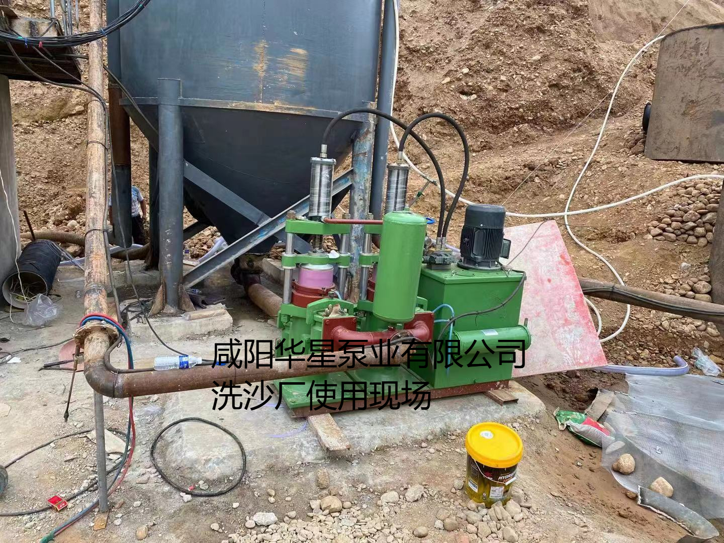 洗沙場使用華星YBH250-30陶瓷柱塞泥漿泵現(xiàn)場-客戶案例-03